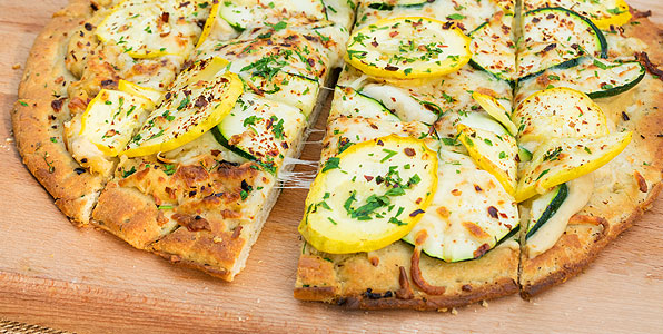 Hummus, white cheddar, summer squash, and zucchini Recipe Image